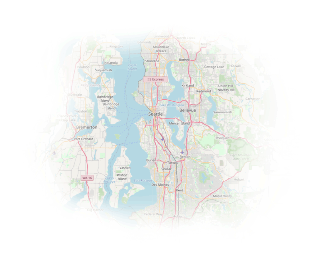 Stylized map of Seattle